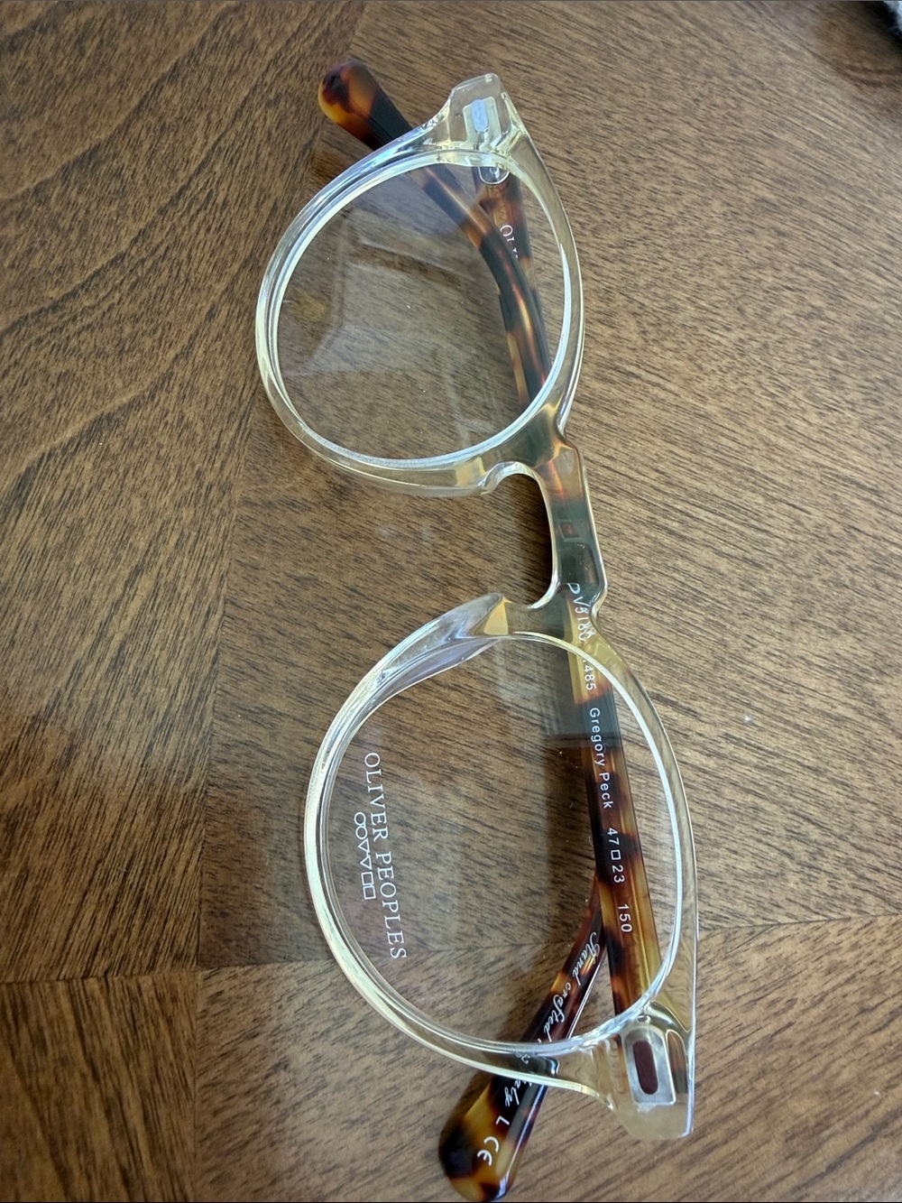 Oliver Peoples Clear Front Glasses with Tortoiseshell Temples